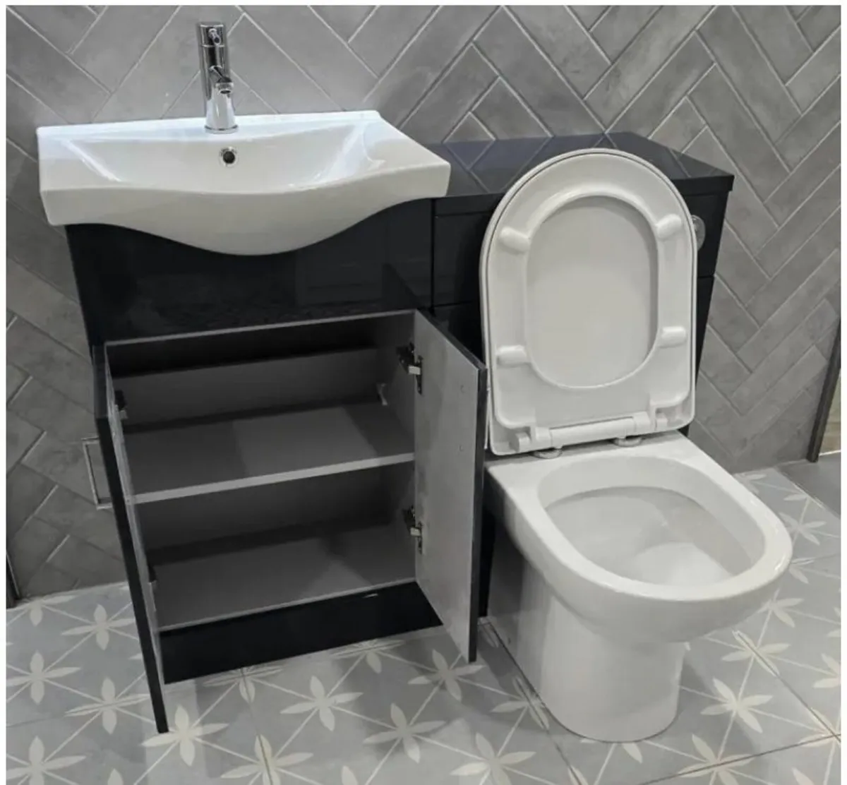 Gloss-Anthracite Vanity Unit Furniture Run Deal - Image 2