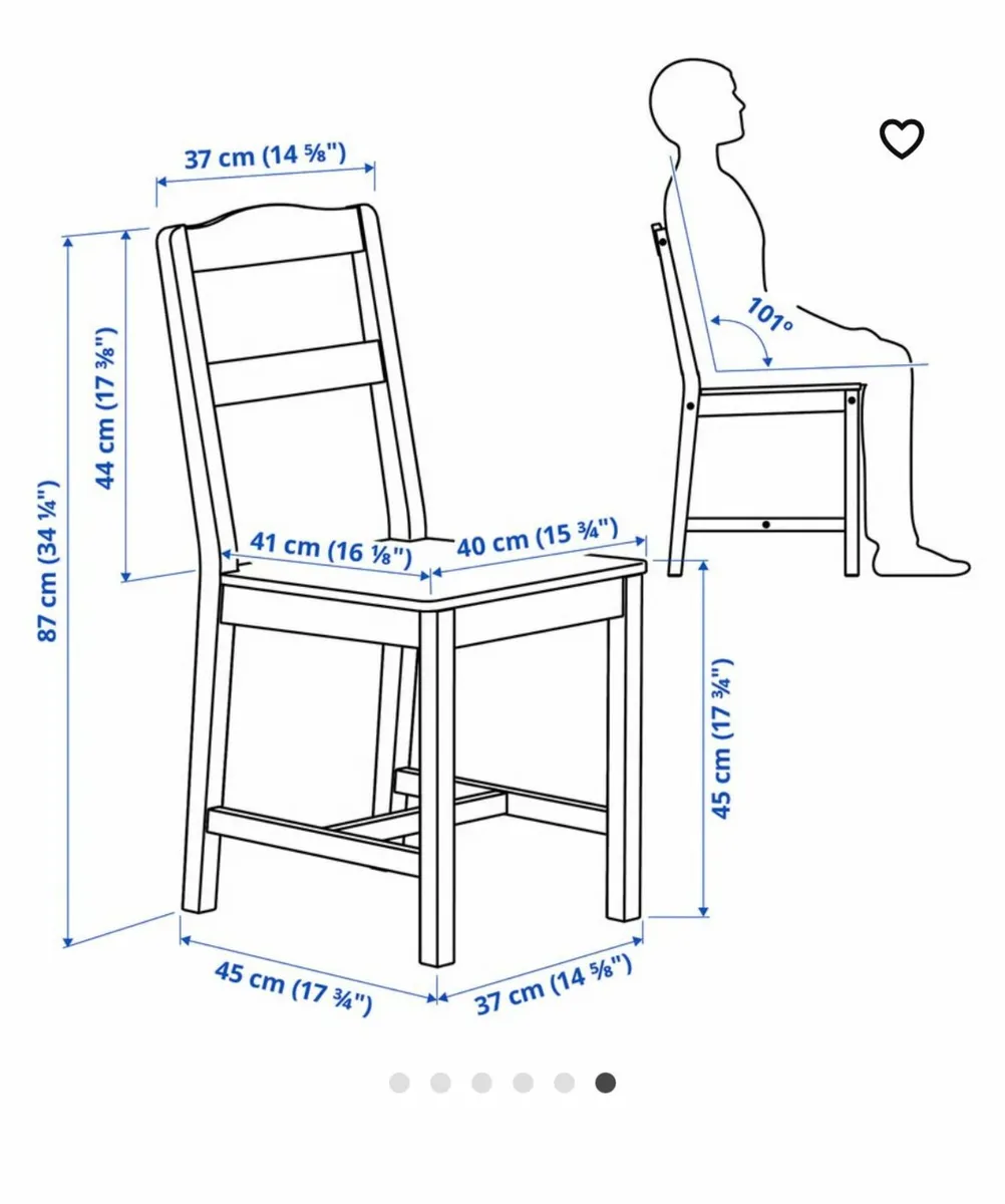 Ikea Hagnernas table and four chairs - Image 4