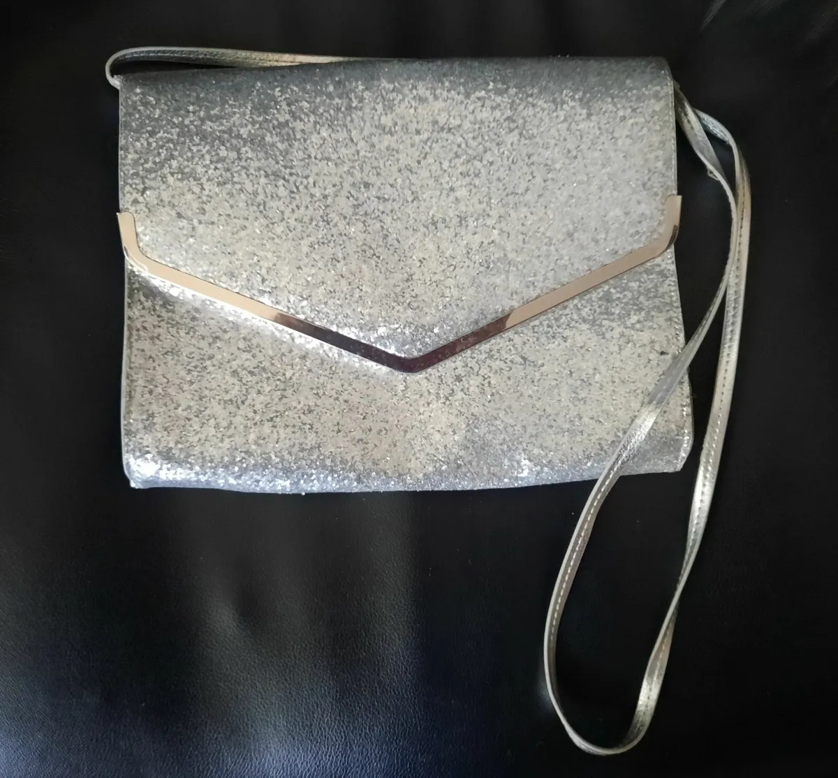 Silver Sequin Clutch