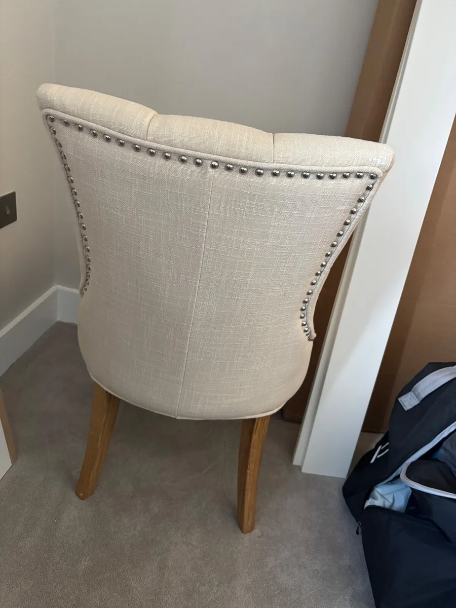 Beige fabric dining chair - Image 1