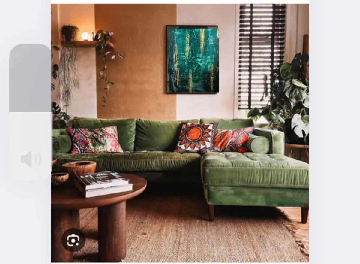 Original abstract green painting - Image 1