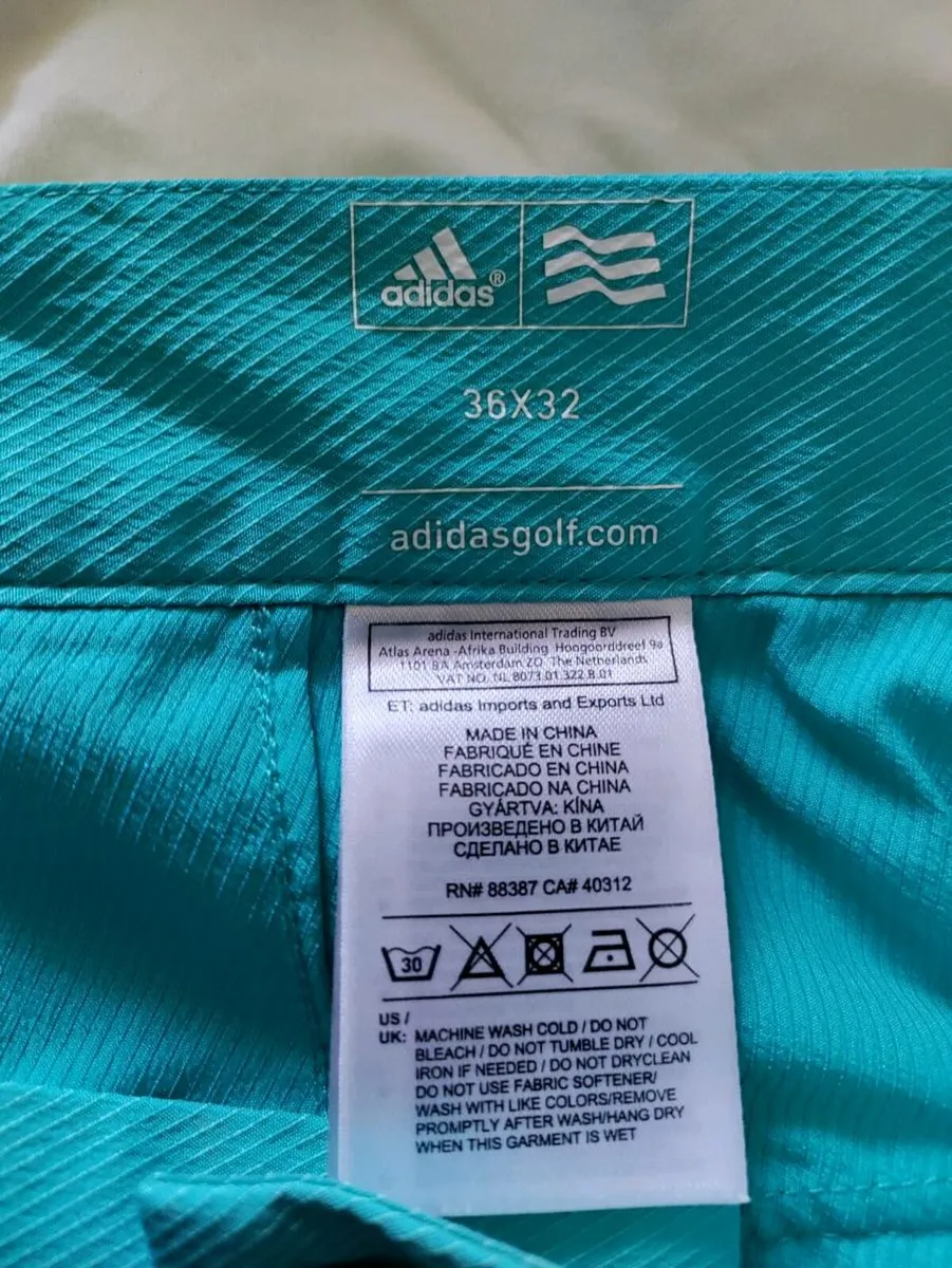 Adidas Golf Trousers 36W/30L - Image 3
