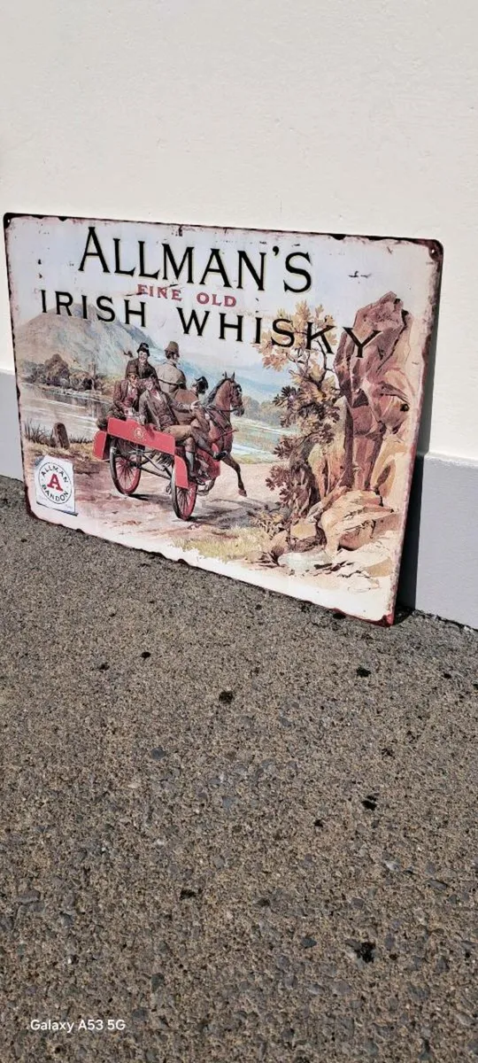 Large  allmans whiskey metal sign - Image 2