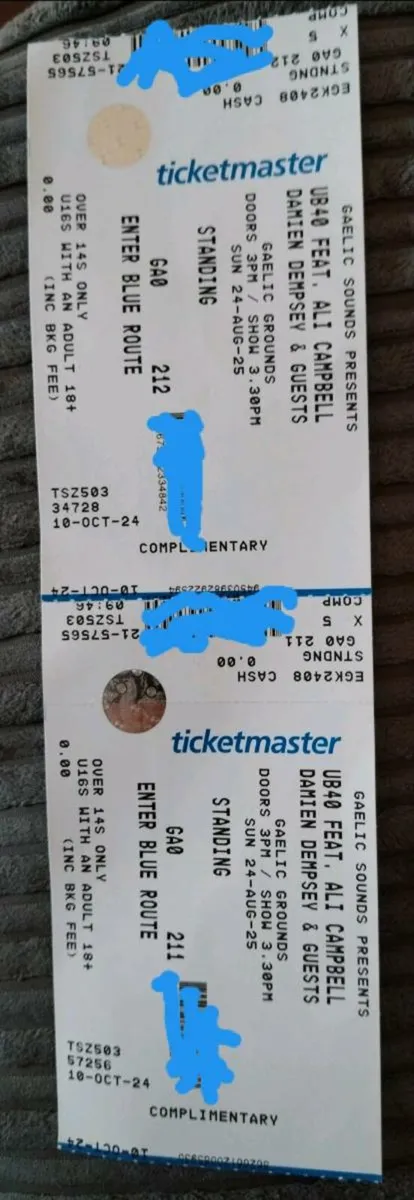 2 UB40, Damien Dempsey tickets, Limerick Sunday - Image 2