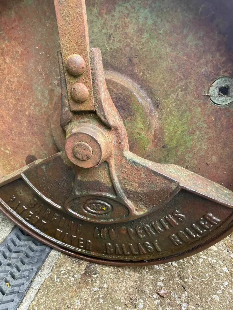 antique  water ballast lawn roller - Image 4