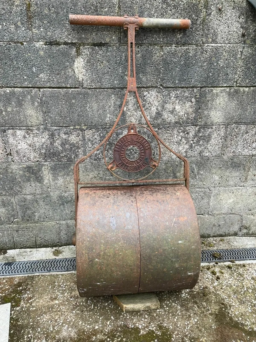 antique  water ballast lawn roller - Image 1