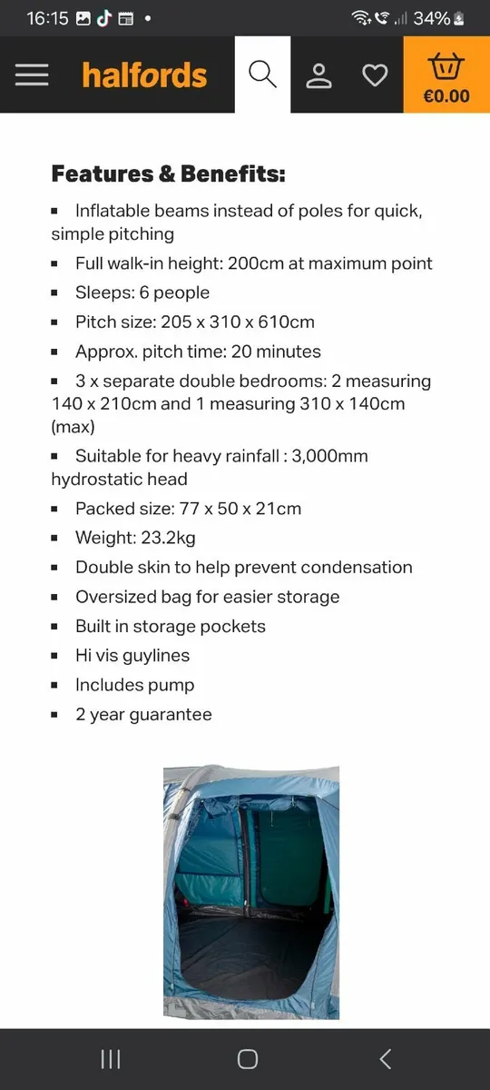 6 man air tent - Image 2