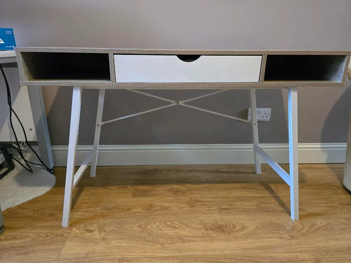 Office Desk 48x120 light oak colour/white - Image 1