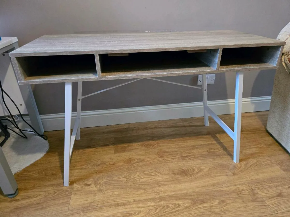 Office Desk 48x120 light oak colour/white - Image 3