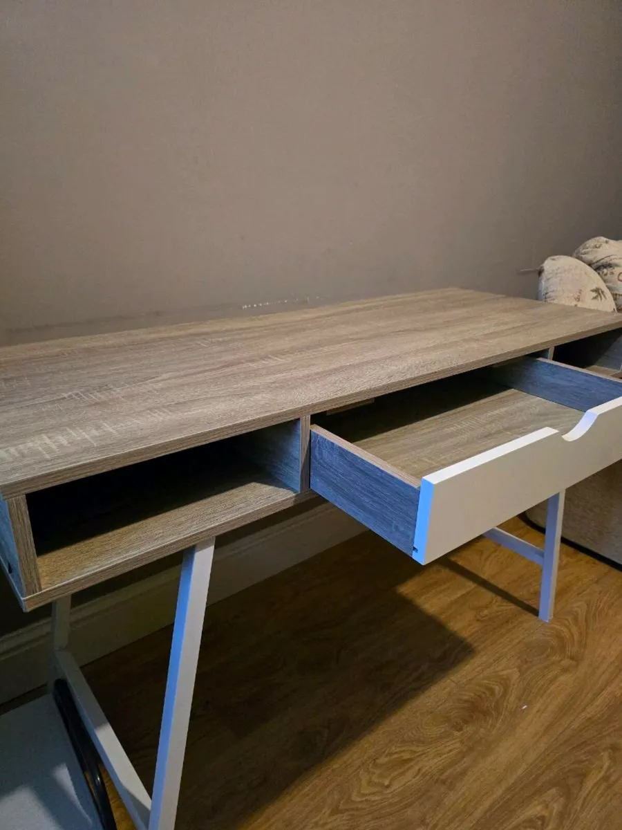 Office Desk 48x120 light oak colour/white - Image 4
