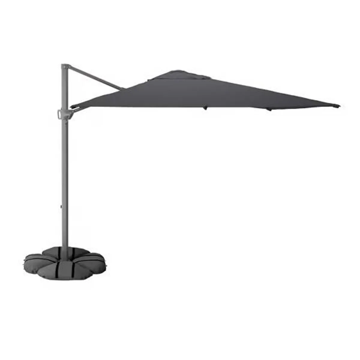 PRICE DROP IKEA SEGLARO IGGON Parasol Sunshade umbrella  patio  garden large hanging with base anthracite dark grey 330 x 240 cm - Image 1