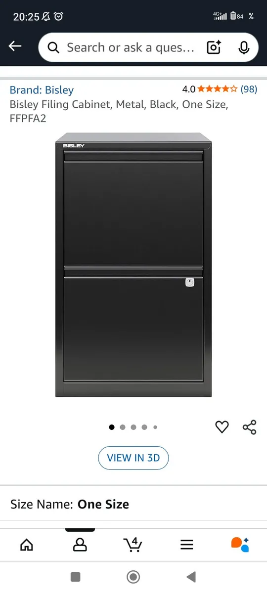 Metal Compact Filing Cabinet - Image 1