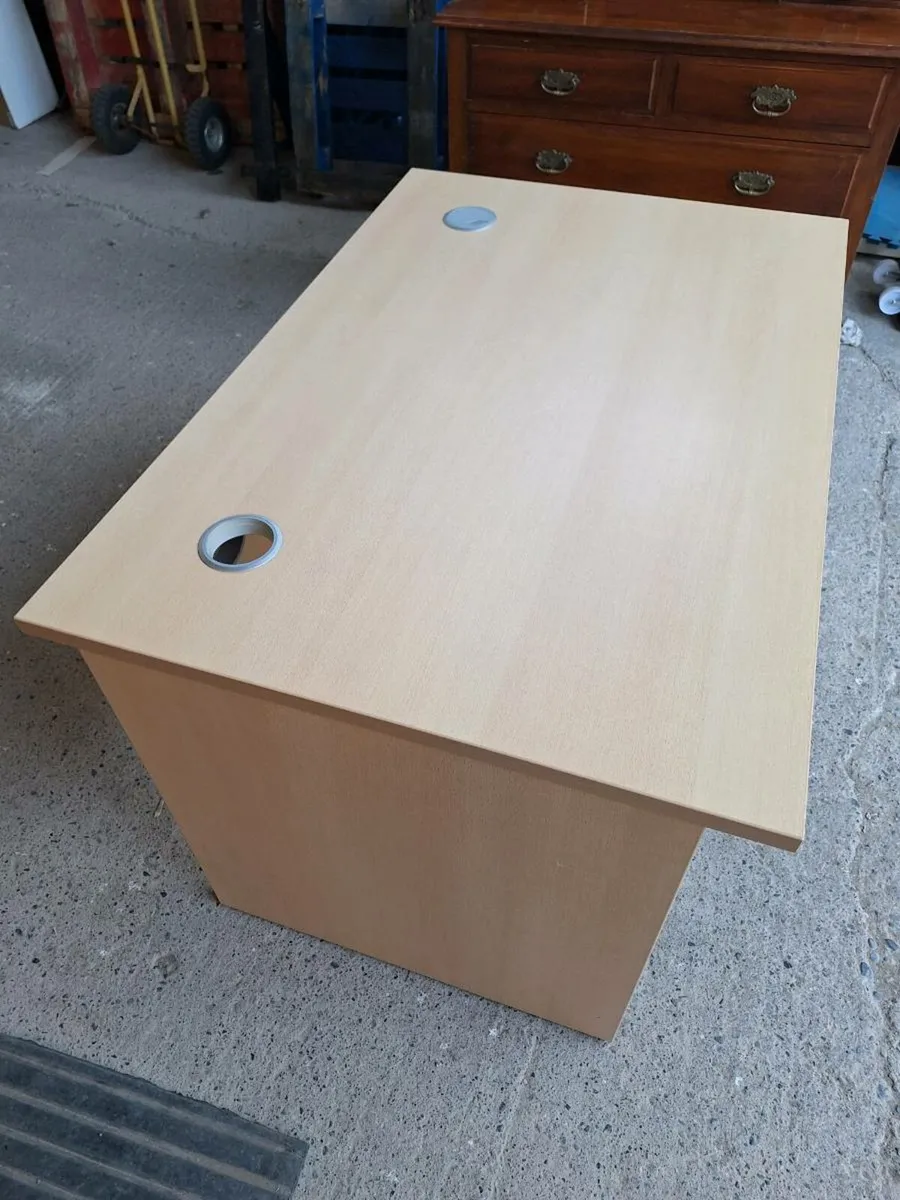 Wooden desk with small drawer unit (DELIVERY) - Image 2