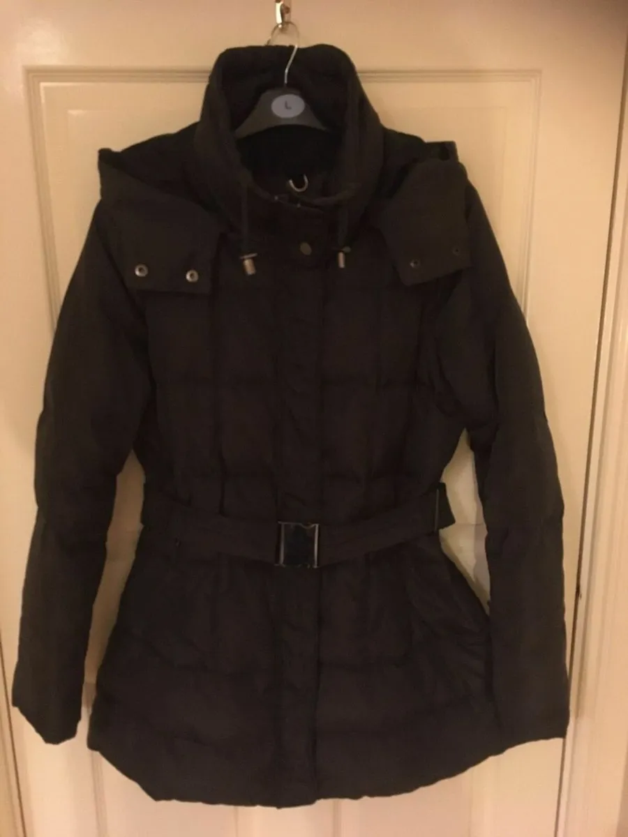 NEW Zara Jacket with Hood & Belt, Grey - Image 4