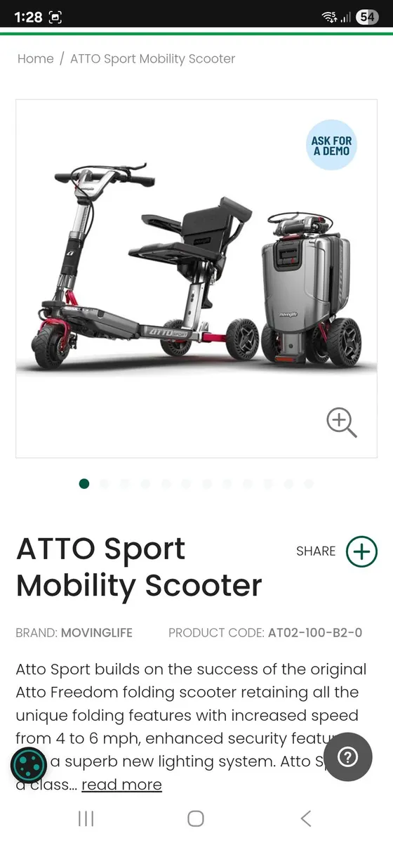 Atto sport foldable mobility scooter - Image 2