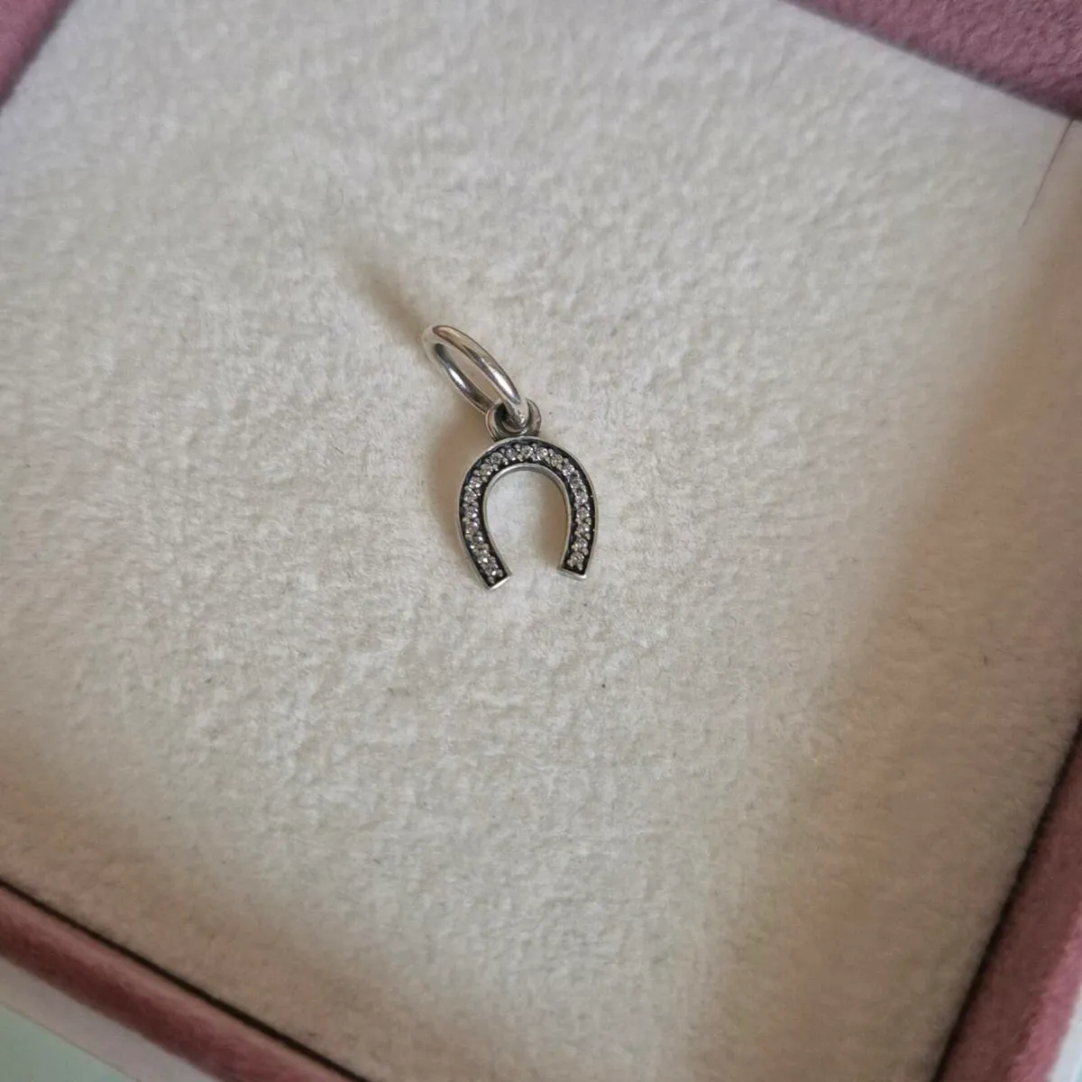 Pandora Pave Horseshoe Good Luck Dangle Charm - Image 1