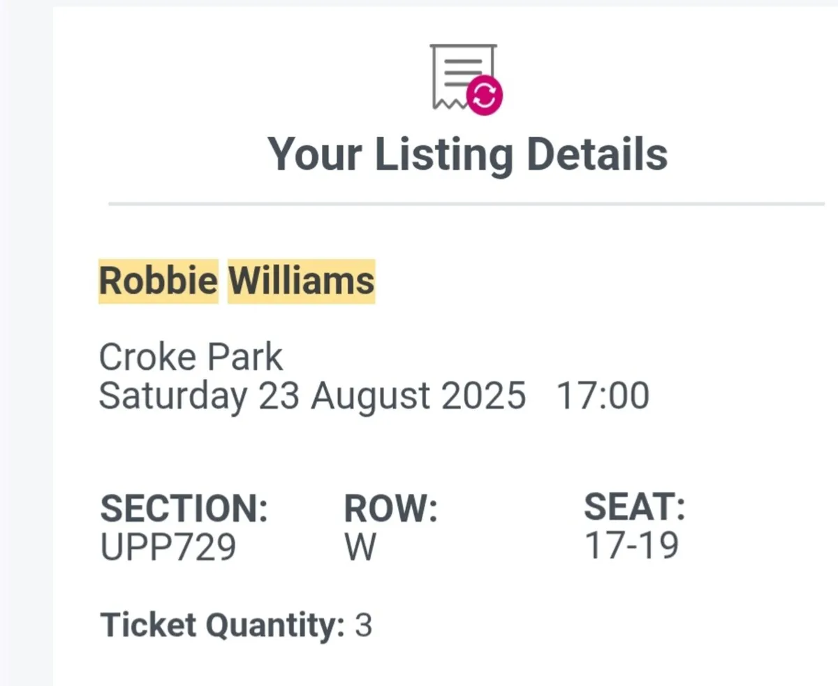 Robbie Williams tickets - Image 1