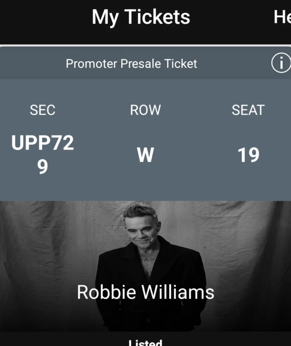 Robbie Williams tickets - Image 2