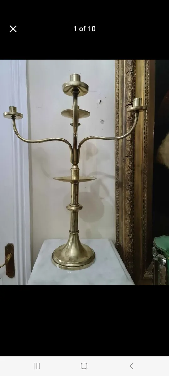 Antique Ecclesiastical Church candle holders - Image 1