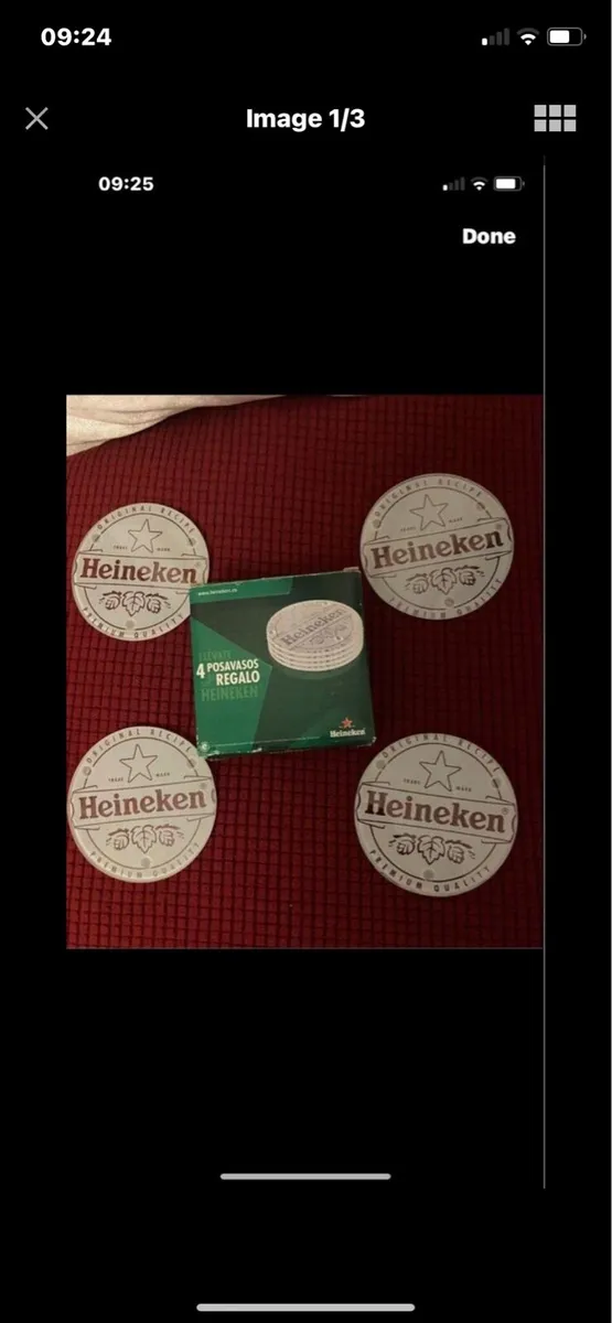 New- Heineken Glass Coaster Set - Image 1