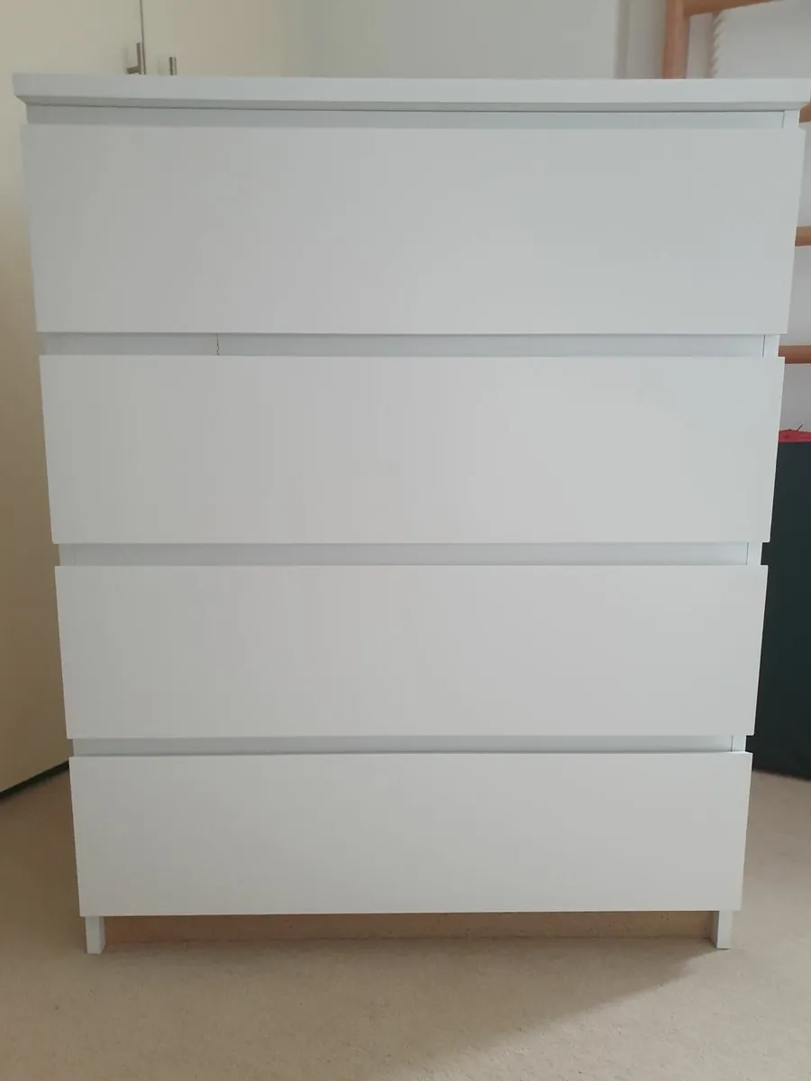 IKEA MALM Chest of 4 drawers, white, 80x100 cm - Image 2