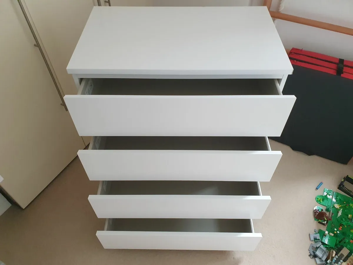 IKEA MALM Chest of 4 drawers, white, 80x100 cm - Image 3