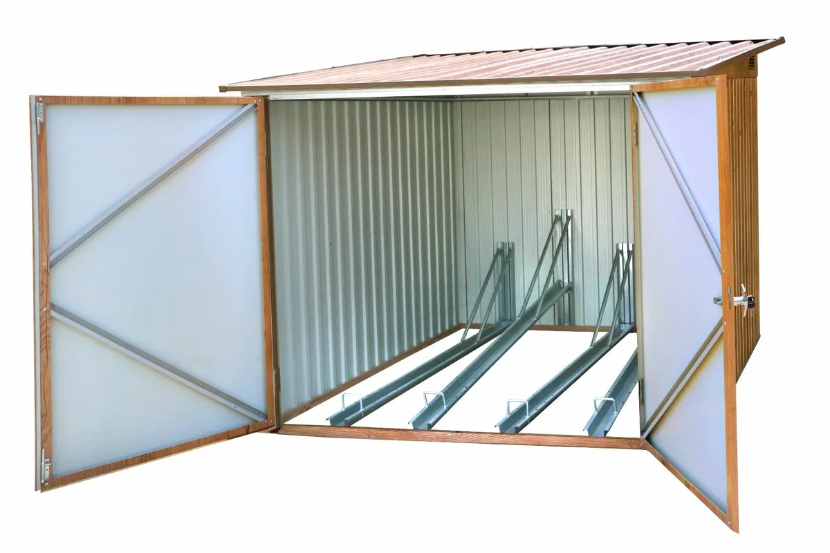 6x6 Steel Grey Bicycle Stores with Ramps. - Image 3