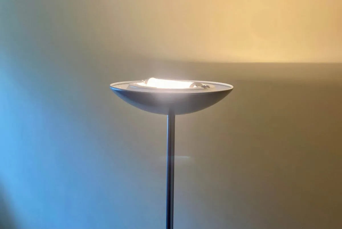 Tall Silver Modern Floor Lamp - Image 1