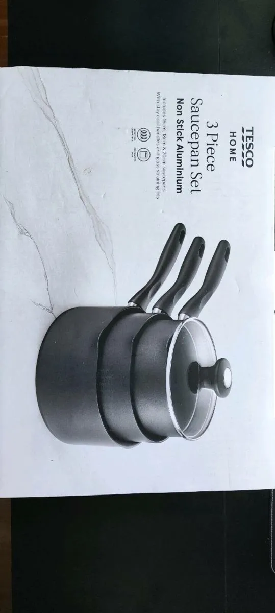 Tesco Aluminium Saucepan Set 3Pc