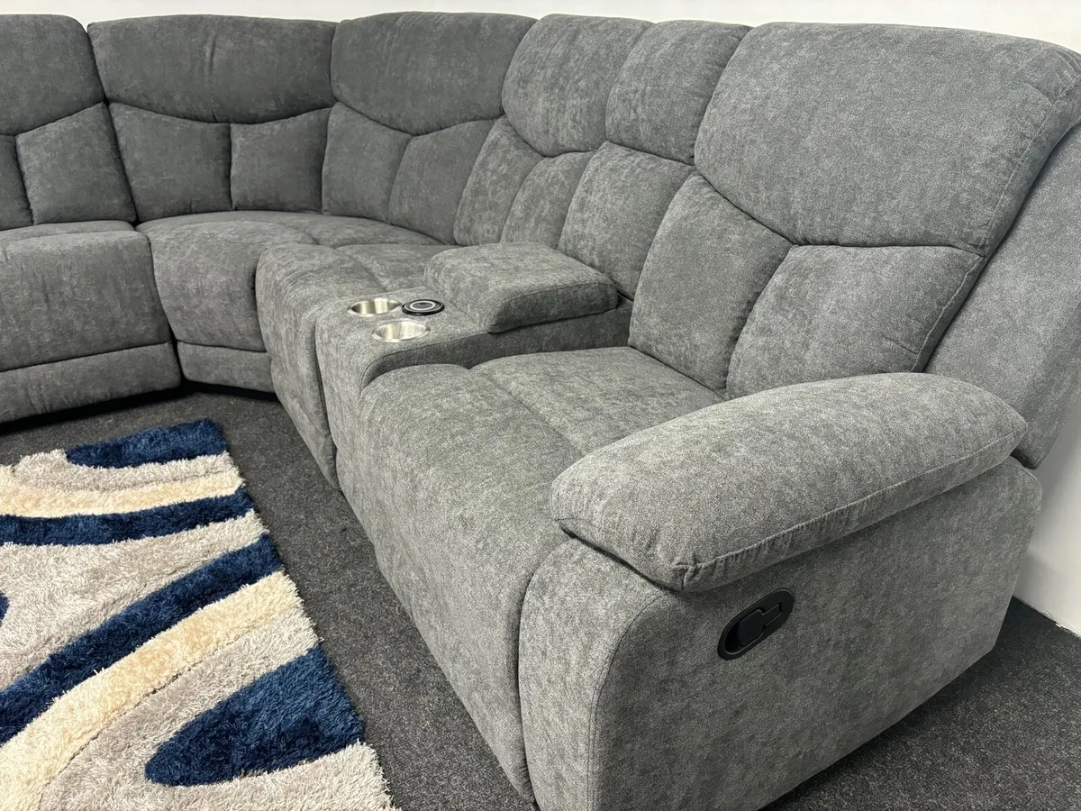 New Grey Fabric Wyatt Corner Sofa - Image 3