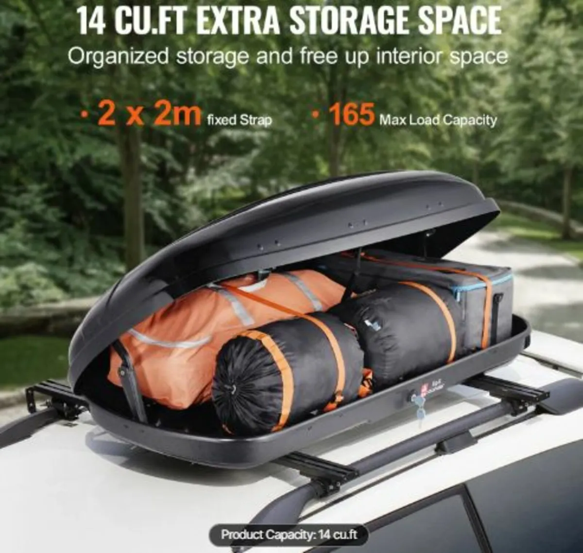 Rooftop Cargo Carrier 14 Cubic Feet Luggage - Image 2