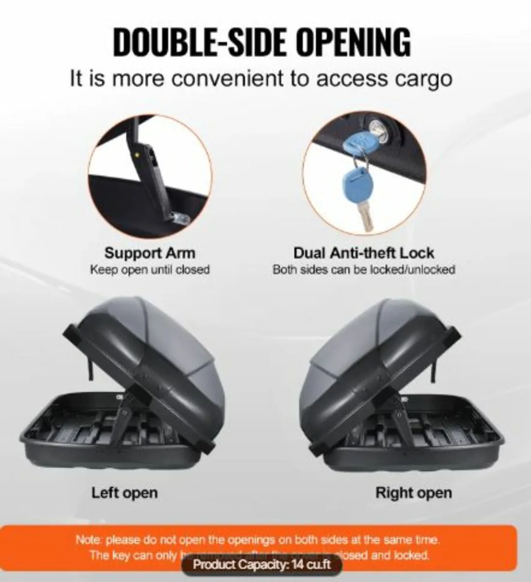 Rooftop Cargo Carrier 14 Cubic Feet Luggage - Image 4
