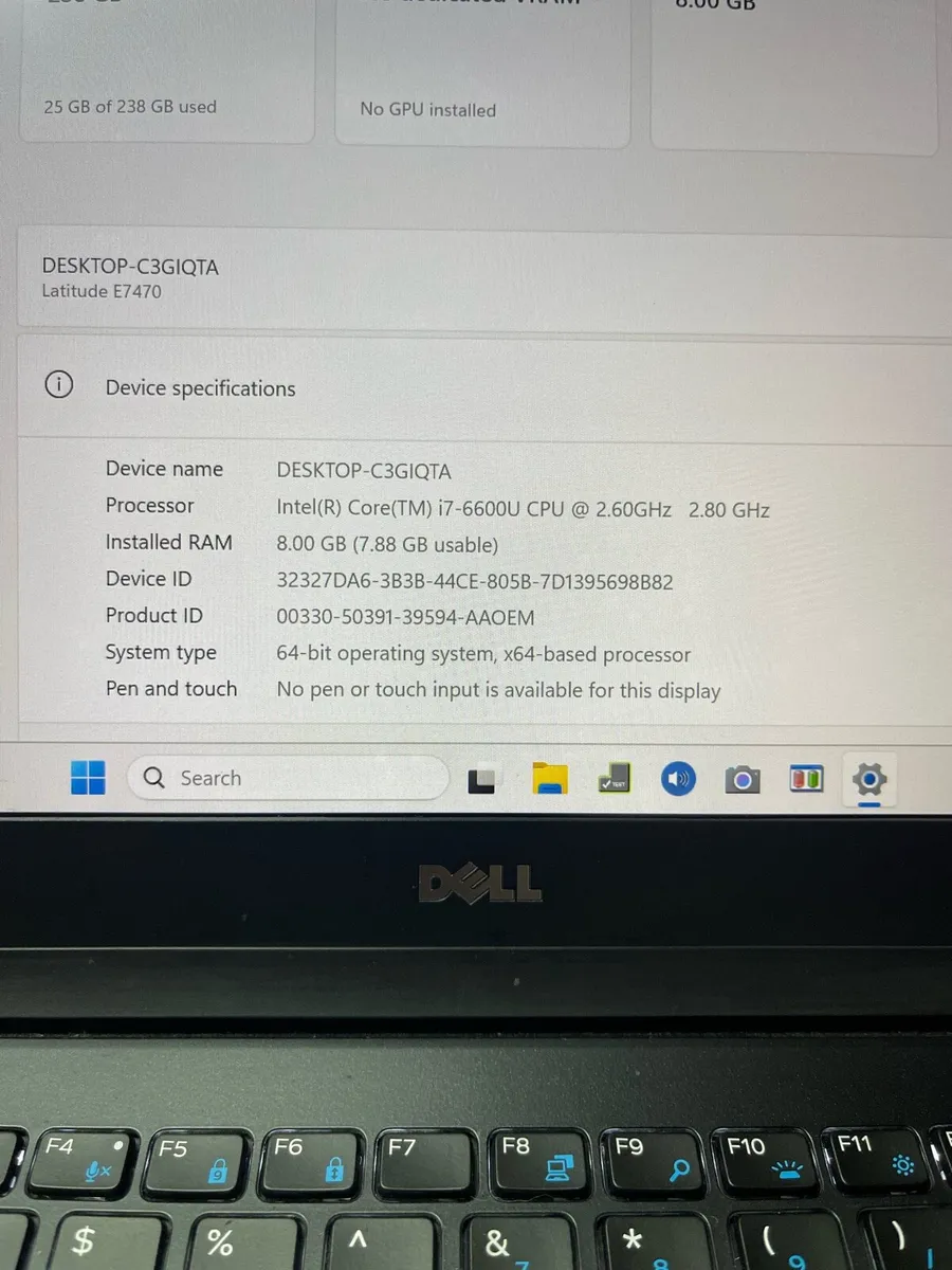 Dell laptop i7 pro 8-256 win 11 - Image 4