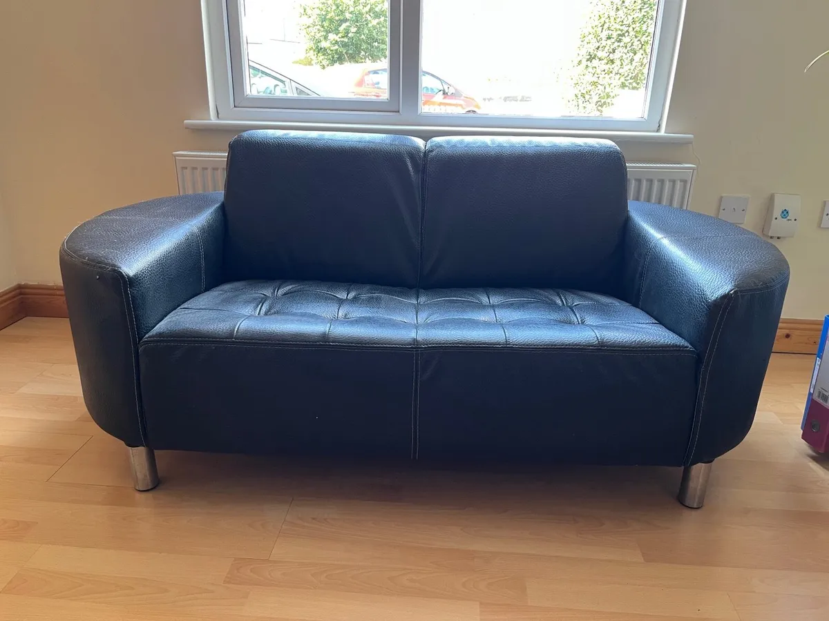 Faux Leather Couch - Image 1