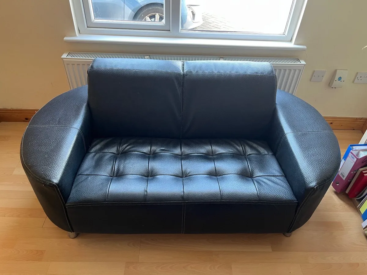 Faux Leather Couch - Image 2