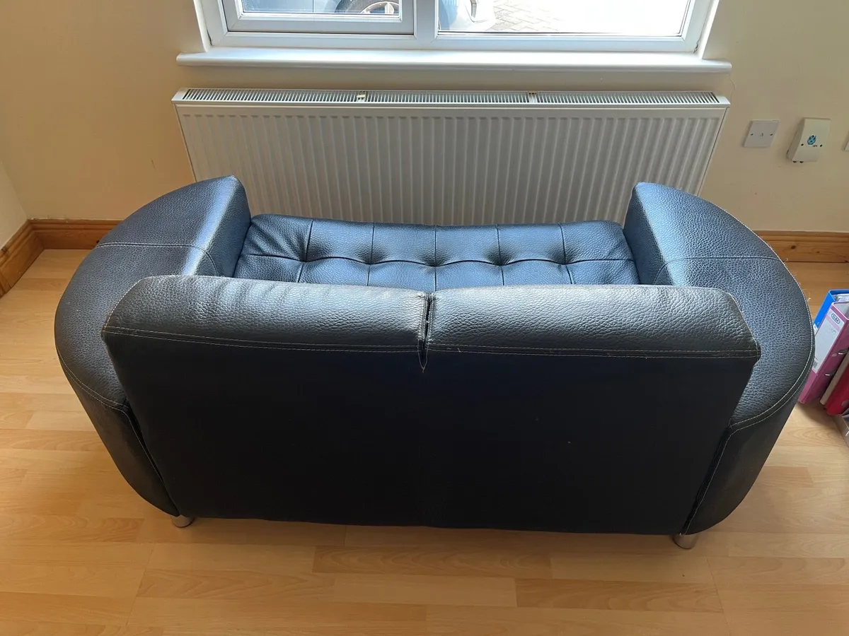 Faux Leather Couch - Image 3