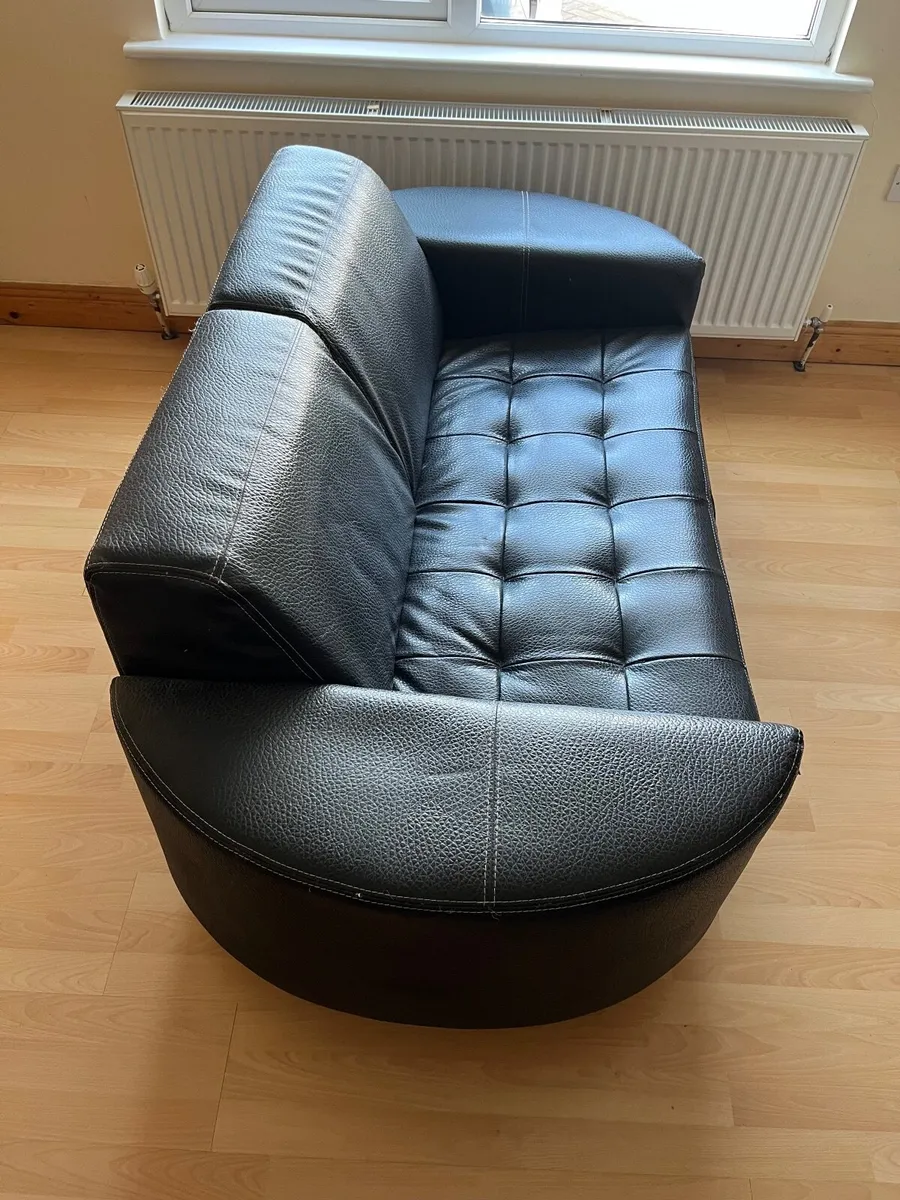 Faux Leather Couch - Image 4
