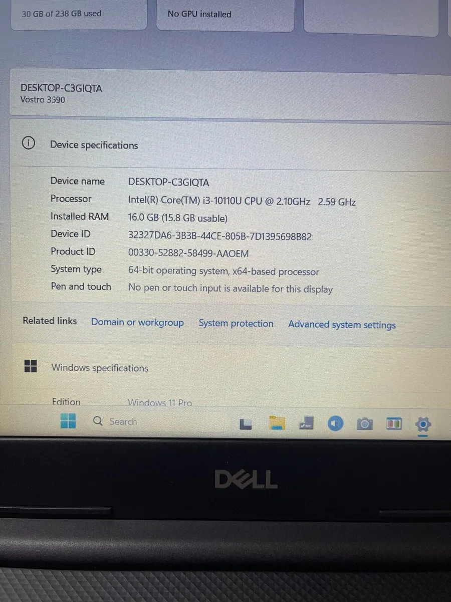 Dell Vostro i3 pro 16-256 win 11 pro - Image 4
