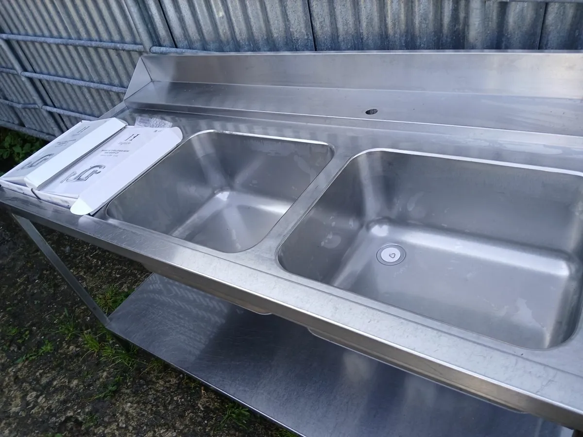 Stainless steel cabbinet double sink unit complete - Image 2