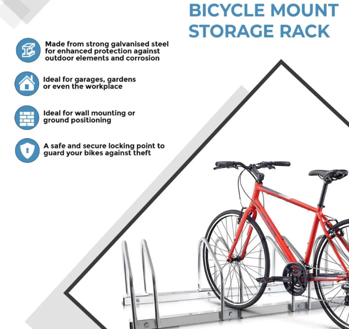 NEW 5 Bike Parking Stand Bicycle Rack - Image 2