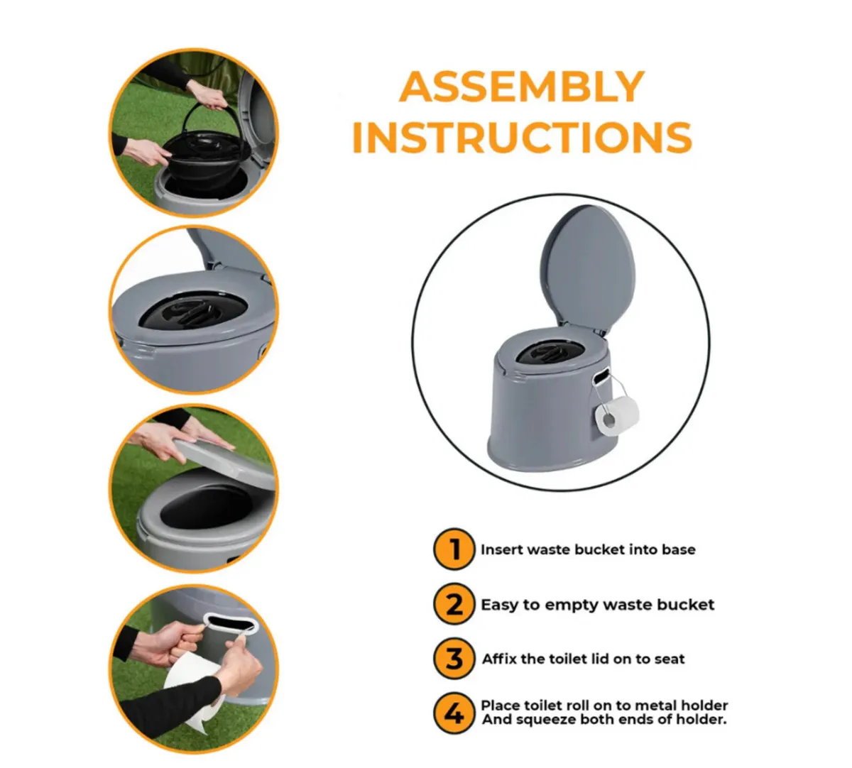 6 Litre Portable Camping Toilet Outdoor Loo - Image 3