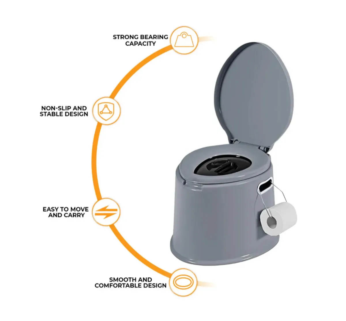6 Litre Portable Camping Toilet Outdoor Loo - Image 4