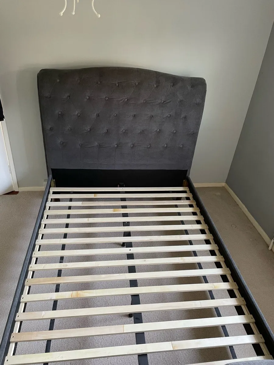 Harvey Norman upholstered sleigh double bed frame - Image 2
