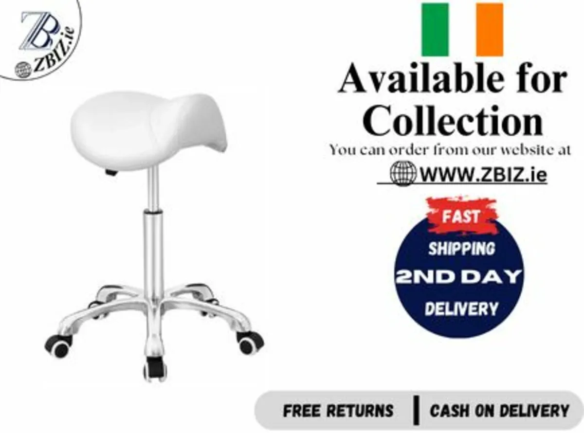 Saddle Swivel Seat Stool with Wheels Adjustable - Image 1