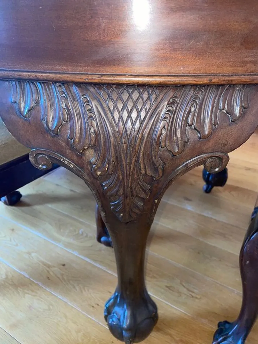 Antique Georgian Revival 8-Seater Mahogany Dining Table & Chairs Immaculate Condition - Image 3