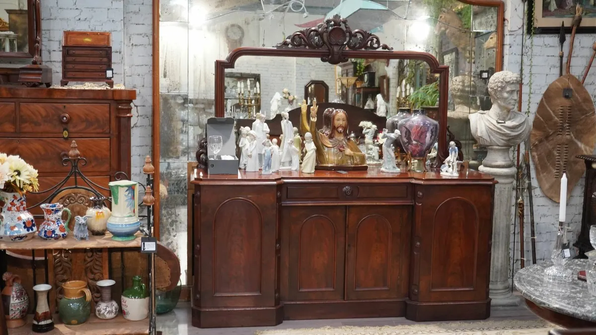 Antique Victorian Mahogany Sideboard with Mirror - Image 1