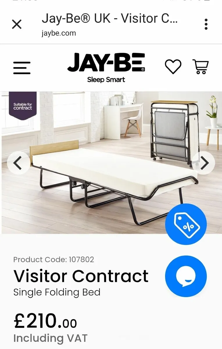 Jay Be As New Contractors Foldable Bed - Image 1