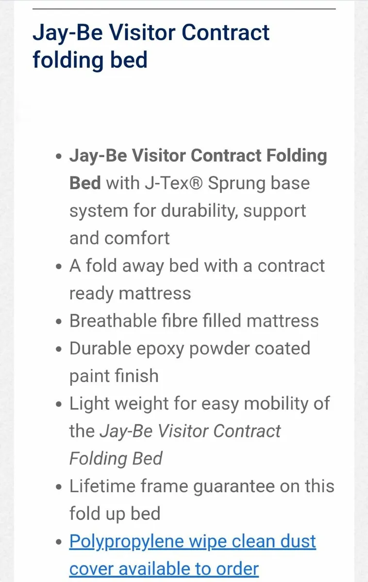 Jay Be As New Contractors Foldable Bed - Image 2