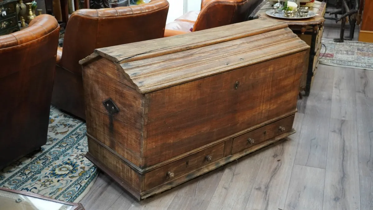 Antique Spanish Wooden Chest with Drawers 19th Cen - Image 2
