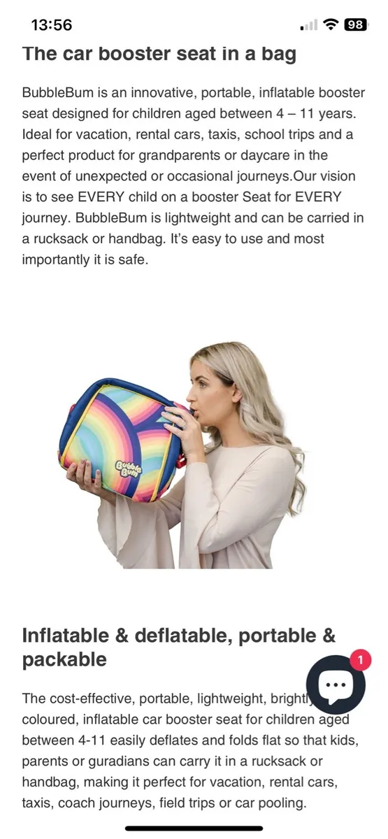 2 x Bubble Bum Booster Seat - Image 3